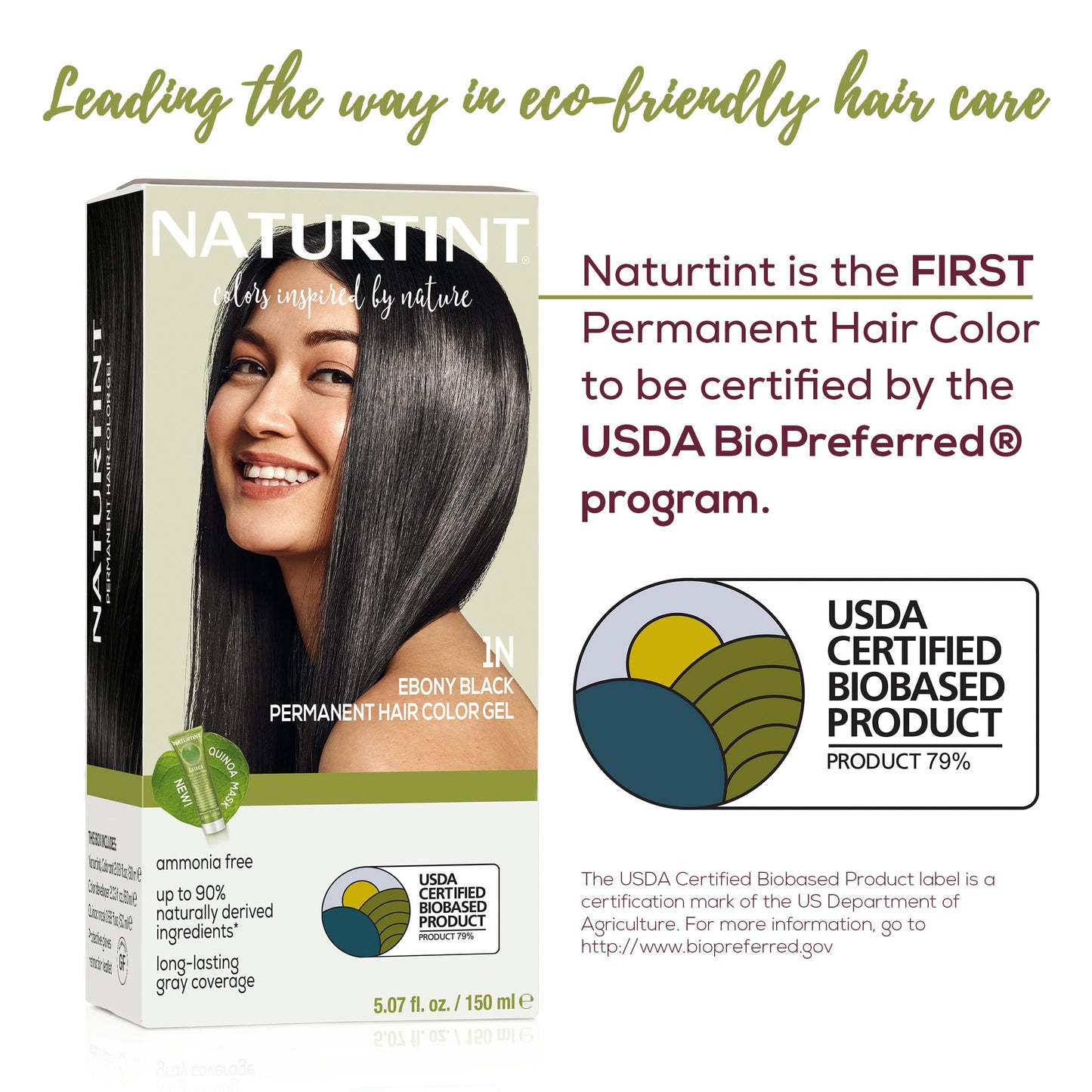 Naturtint 1N Ebony Black Permanent Hair Color (Pack of 1), Ammonia Free, Vegan, Cruelty Free, up to 100% Gray Coverage, Long Lasting Results