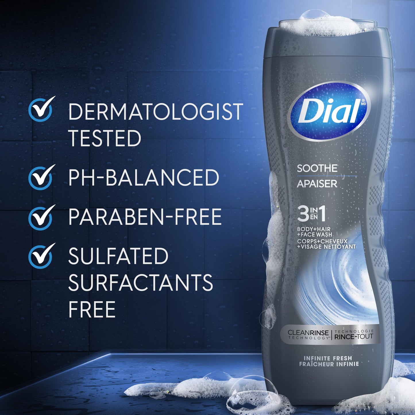 Dial Men Body Wash Infinite, fresh, 16 Ounce