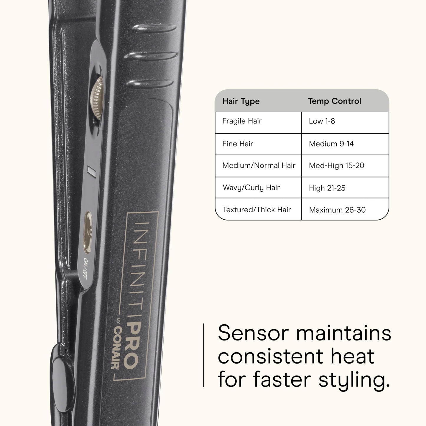 INFINITIPRO BY CONAIR Tourmaline Ceramic Flat Iron, 1 Inch, Purple