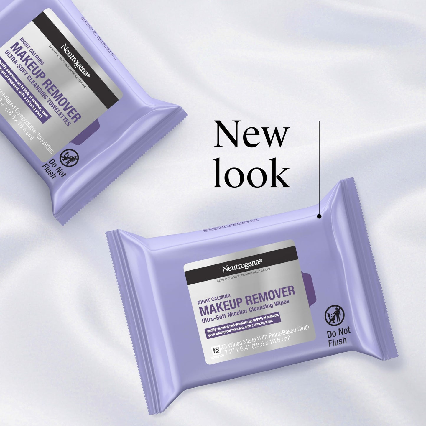 Neutrogena Night Calming Makeup Remover Face Wipes, Nighttime Cleansing Towelettes Remove Sweat, Dirt & Makeup & Calms Skin, Hypoallergenic, 100%