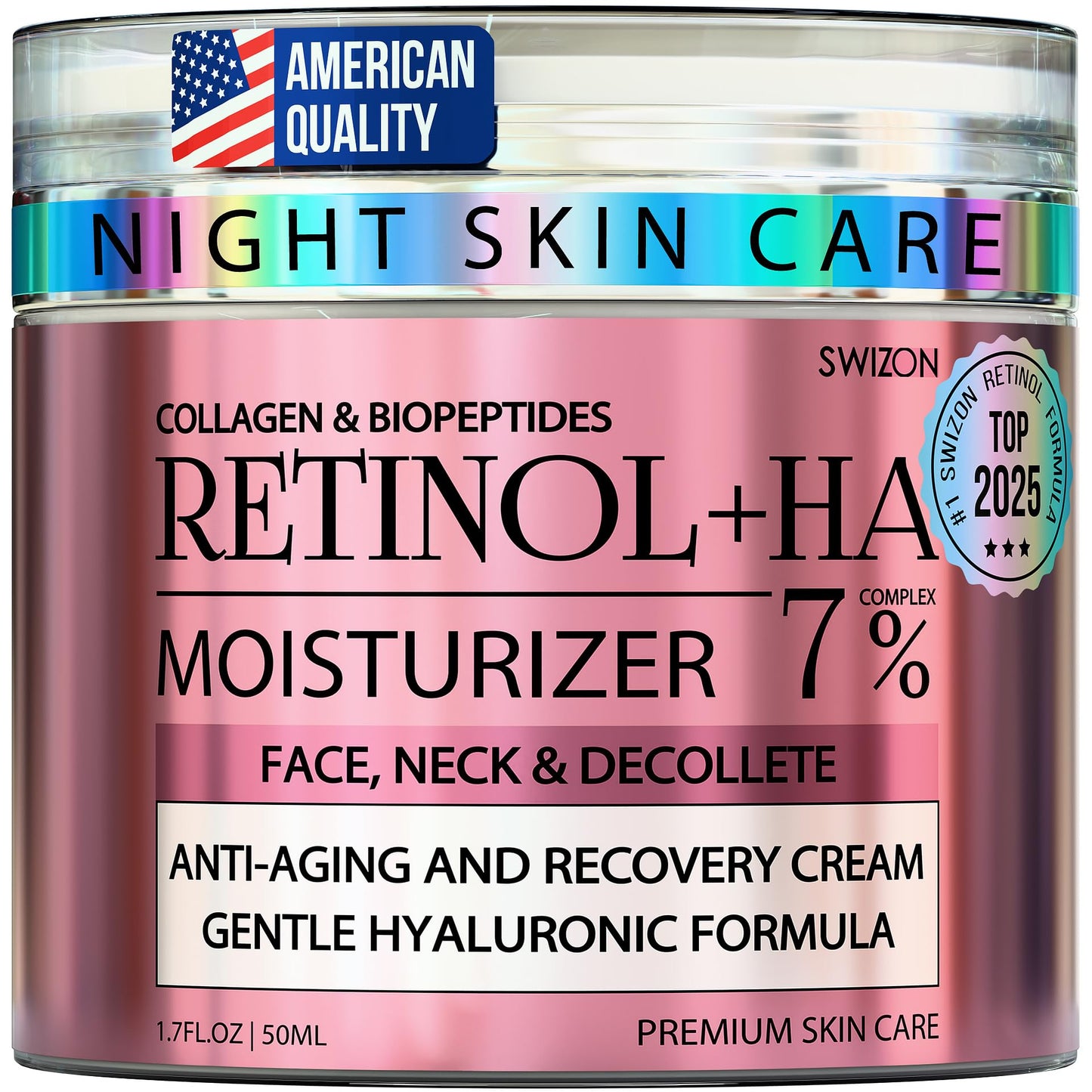 Retinol Face Cream - Premium Anti-Aging Moisturizer w/Collagen, Hyaluronic & Centella for Youthful Radiance - Firming, Tightening & Hydrating Skincare