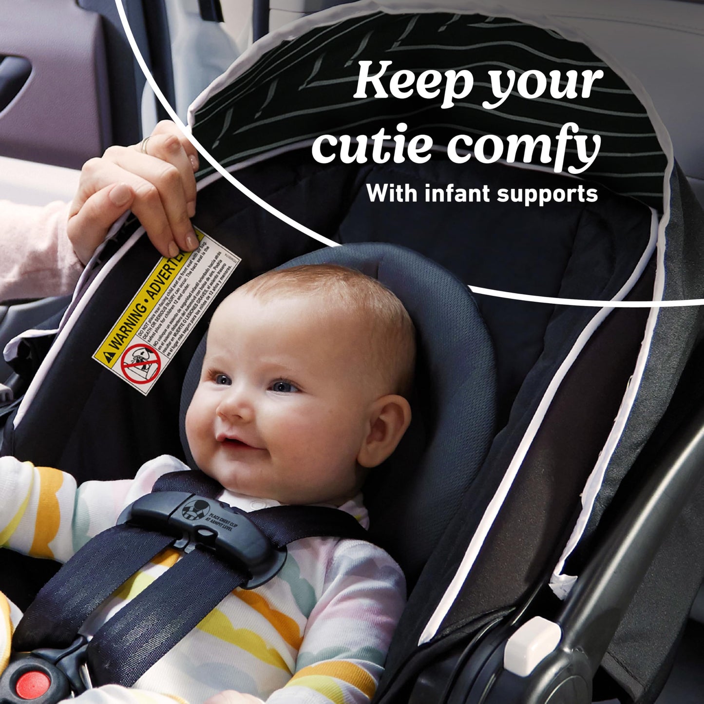 Graco SnugRide Lite LX Infant Car Seat, Rear-Facing, Lightweight, Adjustable Base, Easy Install, Studio