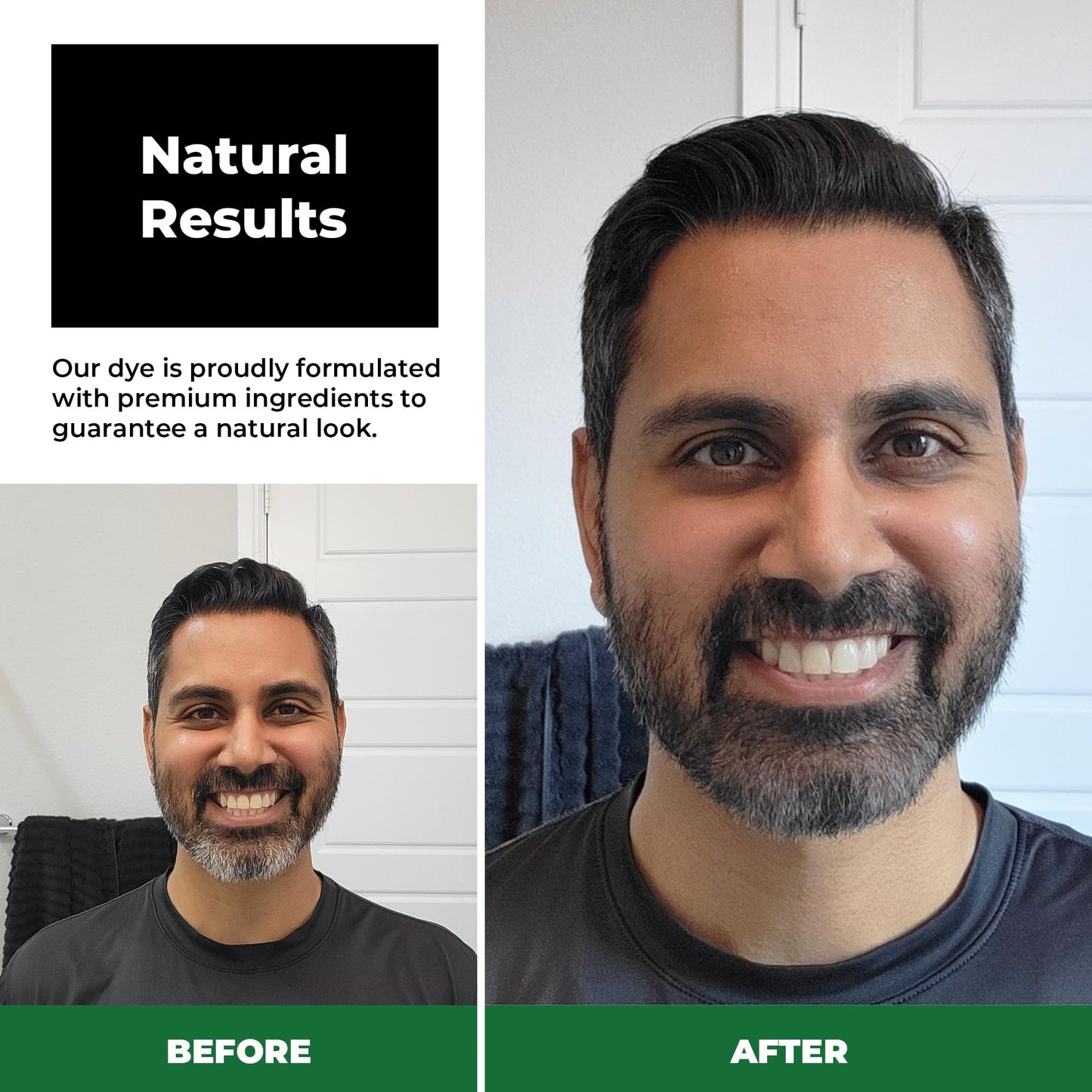 Simpler Partial Coverage Men's Hair Color Color Box - Permanent Beard & Mustache Dye - Ammonia-Free Beard Hair Dye - Fast Gray Blending - Salt