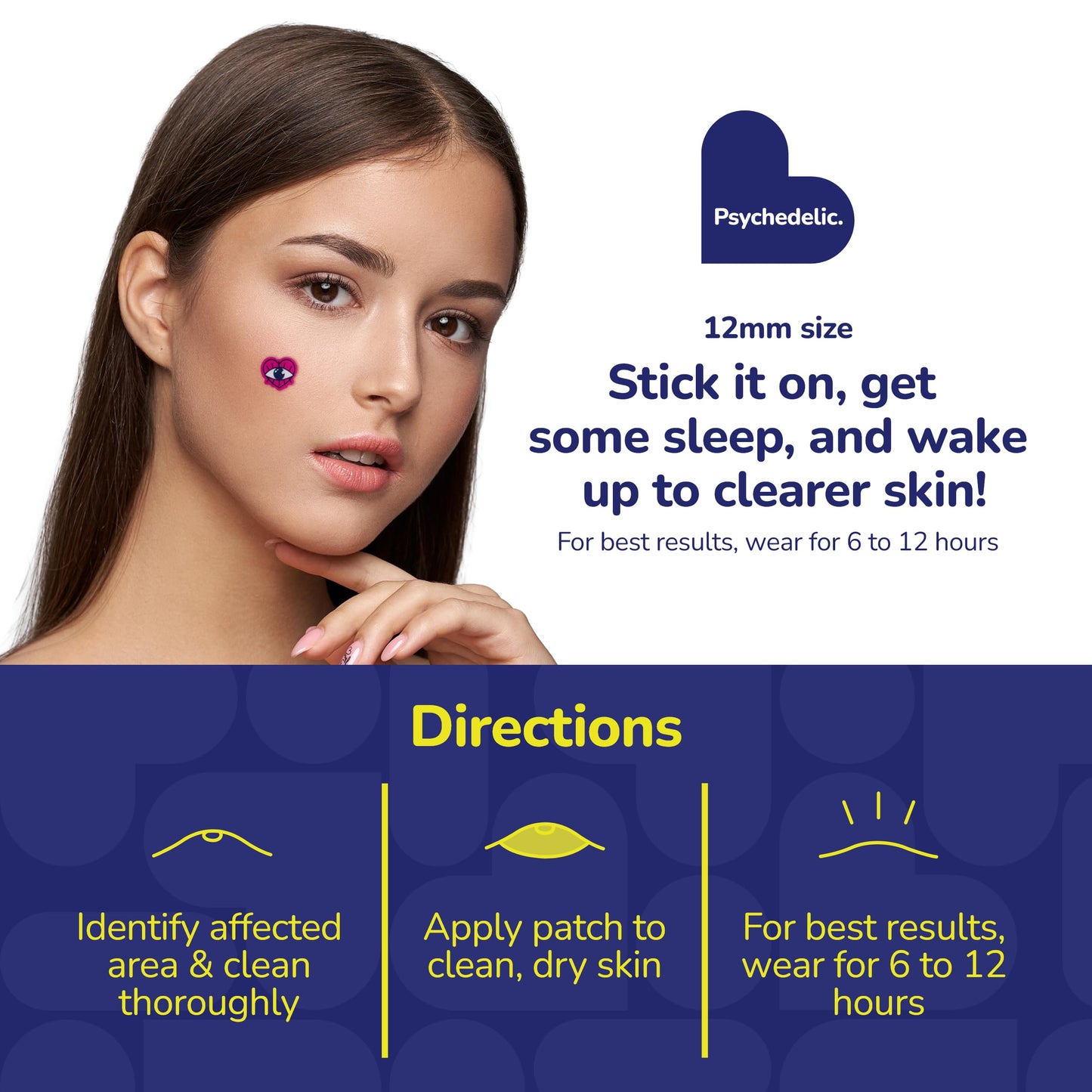 BioSwiss Psychedelic Pimple Patches, Hydrocolloid Acne Patch for Zits and Blemishes, Face and Skin Stickers, 72 Count