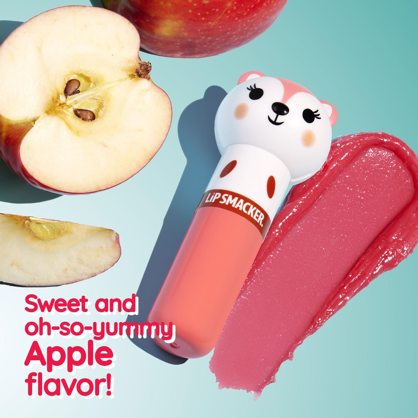 Lip Smacker Lippy Pal Fox Lip Balm Clear Matte Finish, Foxy Apple Flavored, Moisturizing, For Kids