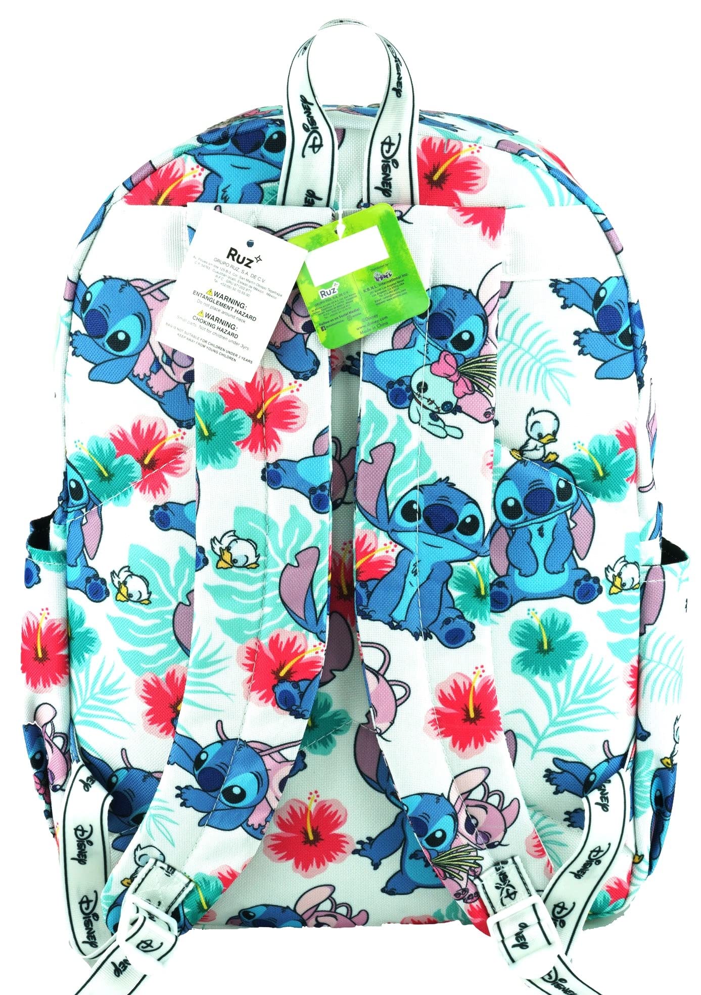 Wondapop Disney Lilo & Stitch 17 Inch Deluxe Backpack with Laptop Compartment (White)