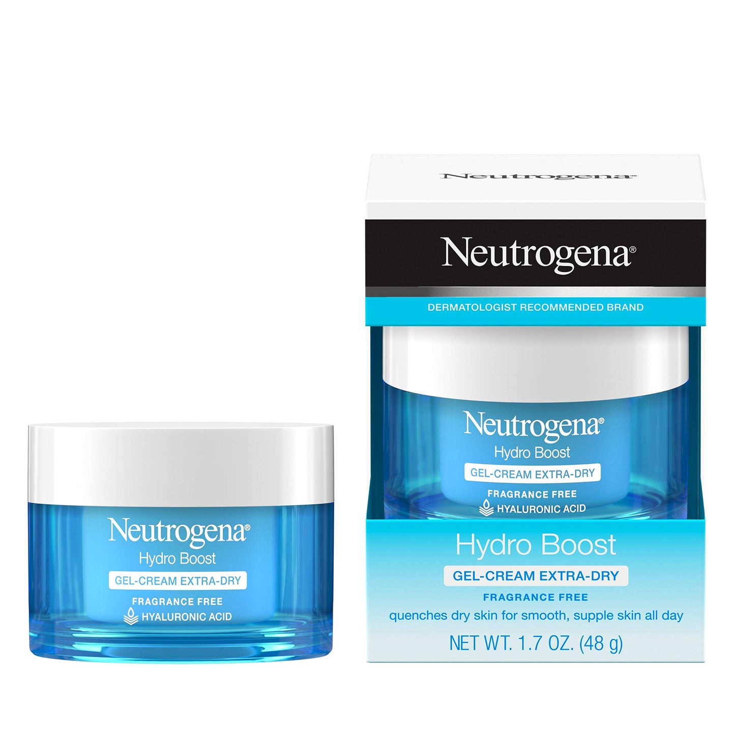 Neutrogena Hydro Boost Hyaluronic Acid Hydrating Gel-Cream Face Moisturizer to Hydrate & Smooth Extra-Dry Skin, Oil-Free, Fragrance-Free