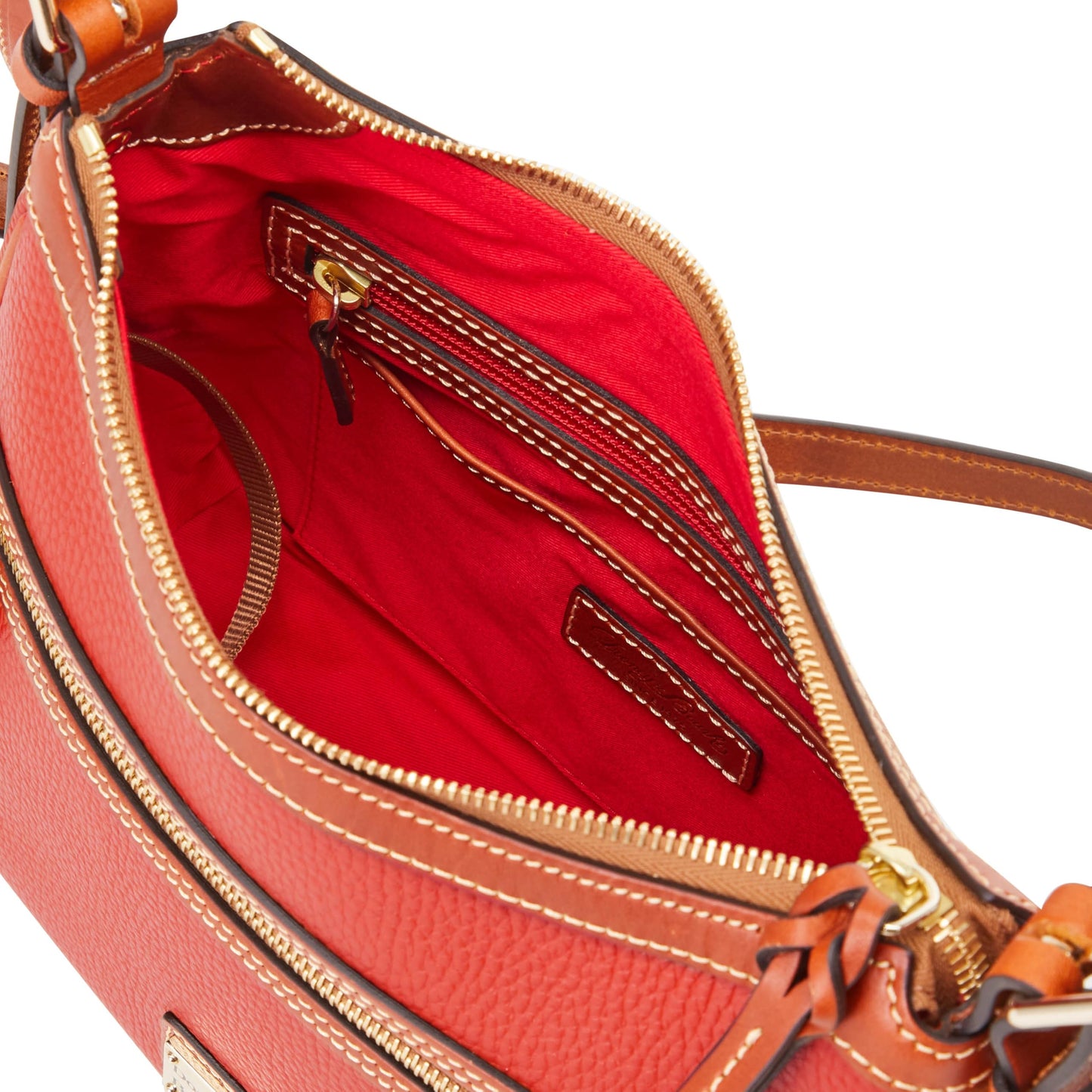 Dooney & Bourke Crossbody Bags for Women, Presley Pebble Grain Leather Crossbody Handbag with Adjustable Shoulder Strap - Red