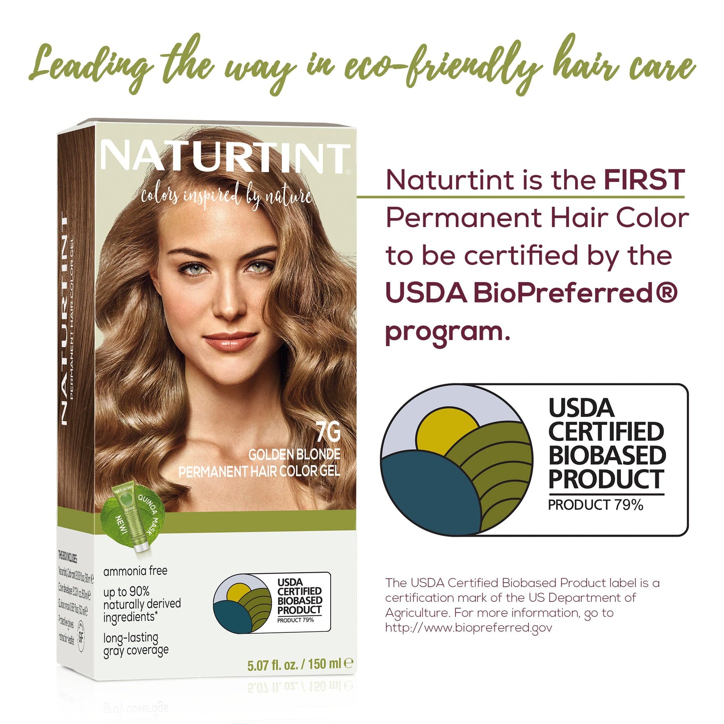Naturtint 7G Golden Blonde Permanent Hair Color (Pack of 6), Ammonia Free, Vegan, Cruelty Free, up to 100% Gray Coverage, Long Lasting Results