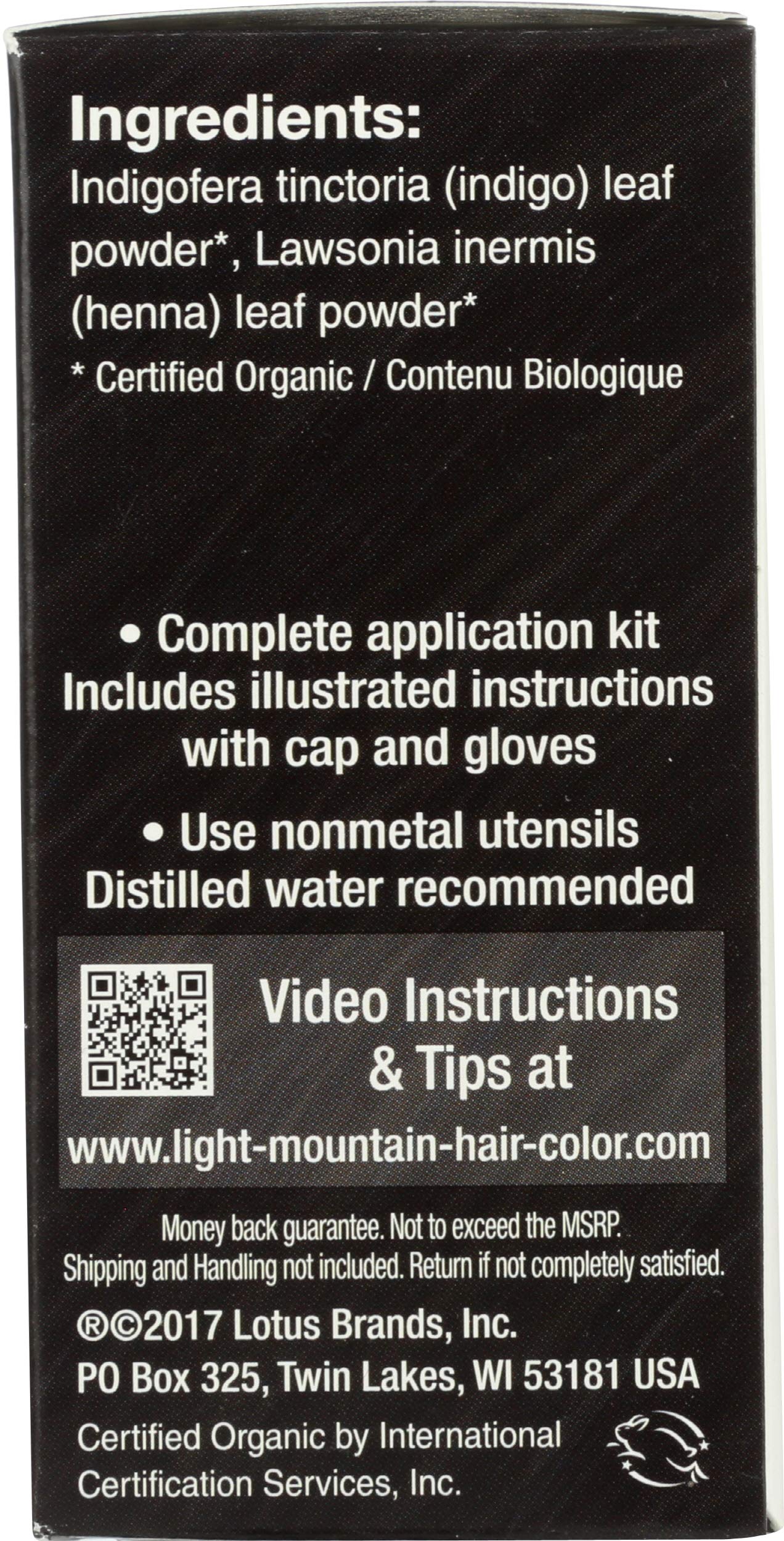 Light Mountain, Hair Color Henna Black Organic, 4 Ounce