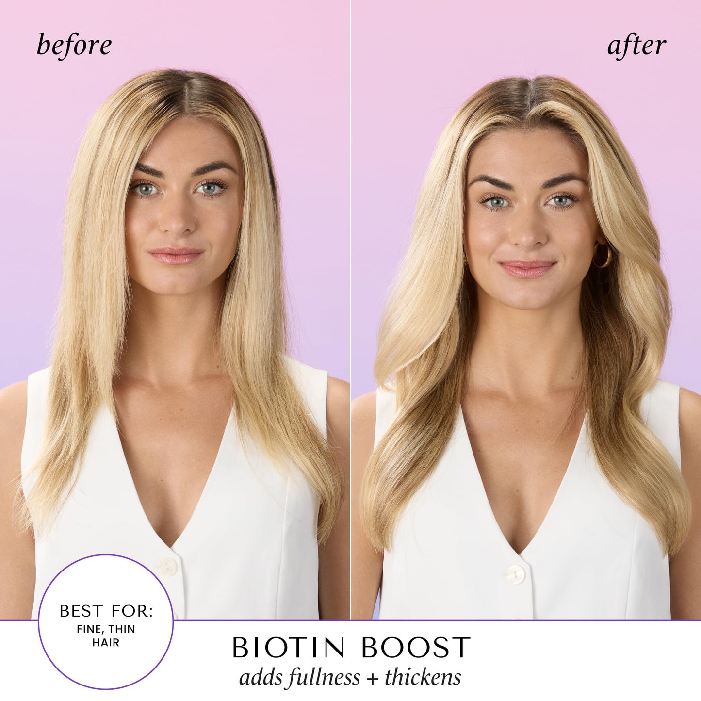HASK Biotin Boost Thickening Shampoo + Conditioner Set | Adds Fullness, Strengthens, Volumizes, Sulfate-Free, Paraben-Free, Gluten-Free, Color Safe |