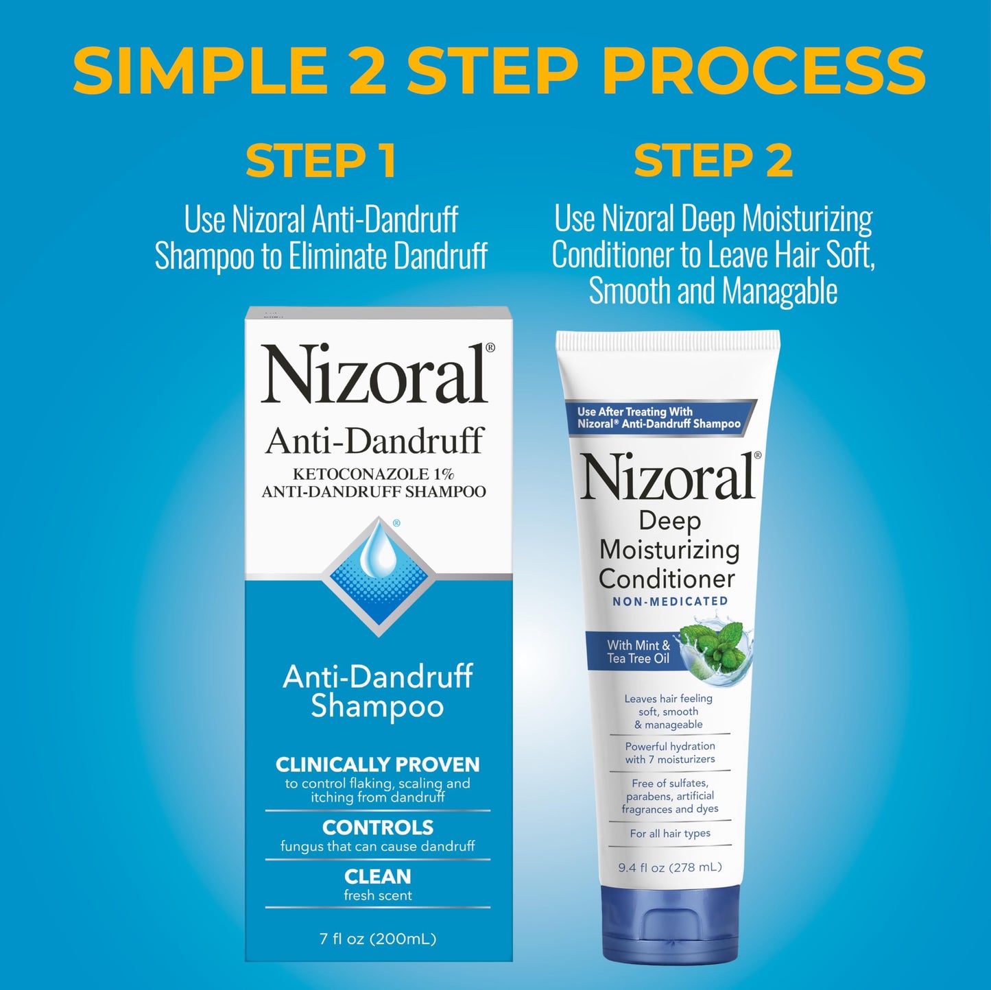 Nizoral Deep Moisturizing Conditioner, 9.4 oz, Anti-Dandruff Conditioner with Mint & Tea Tree Oil, Sulfate and Paraben Free, No Artificial Fragrance