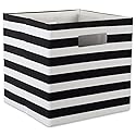 DII Polyester Cube Storage Collection Collapsible Hard Sided Bin, 13x13x13, Black