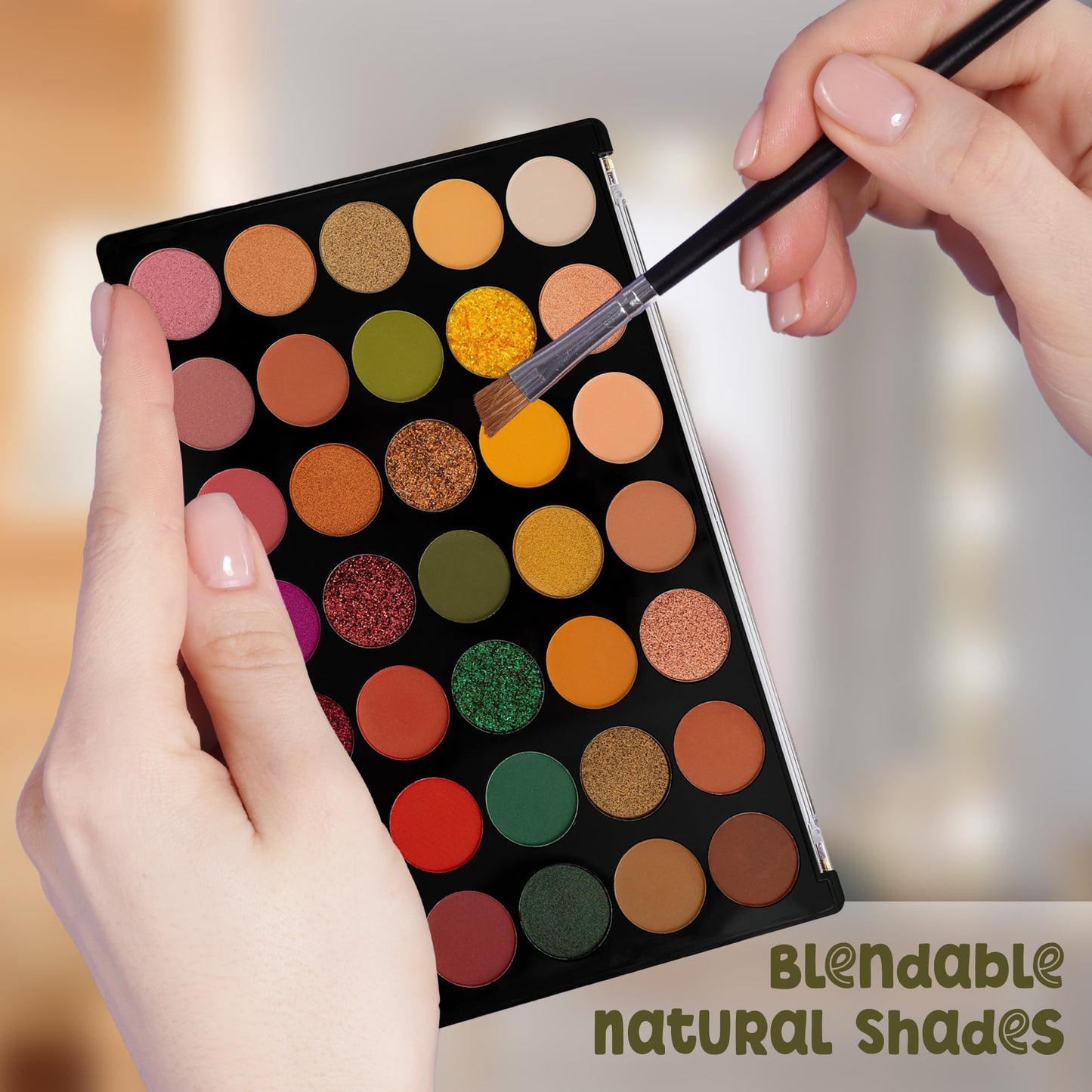 Profusion Cosmetics Marigold 35 Shade Eyeshadow Palette - Multicolor Blendable Natural Shades in Matte, Shimmer, and Glitter Finishes, Long-Wear…