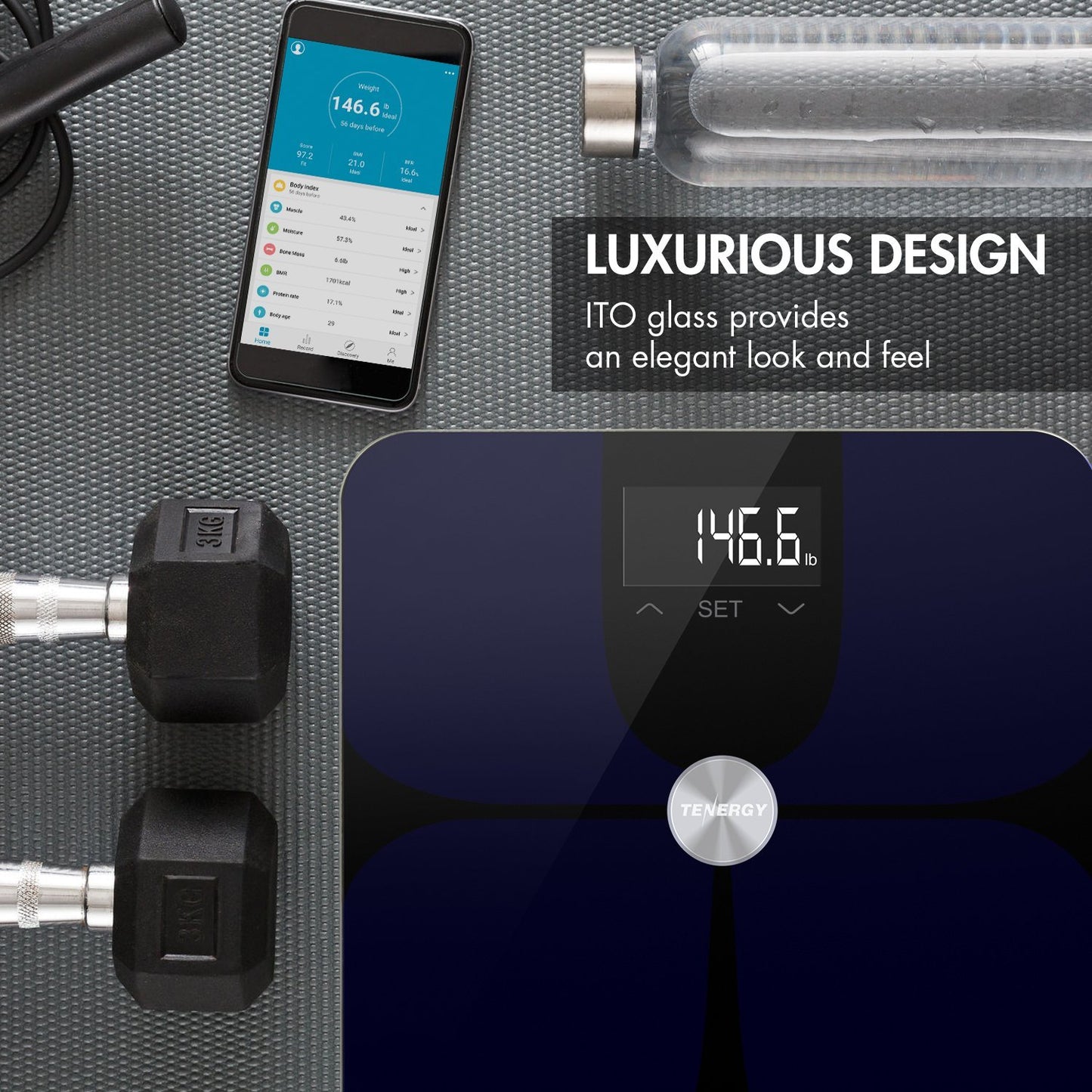 Tenergy Vitalis Body Fat Scale, High Precision BMI Scale, Wireless Bluetooth Body Scale with Large Display, Digital Weight Scale Max Weight 400 LBS…