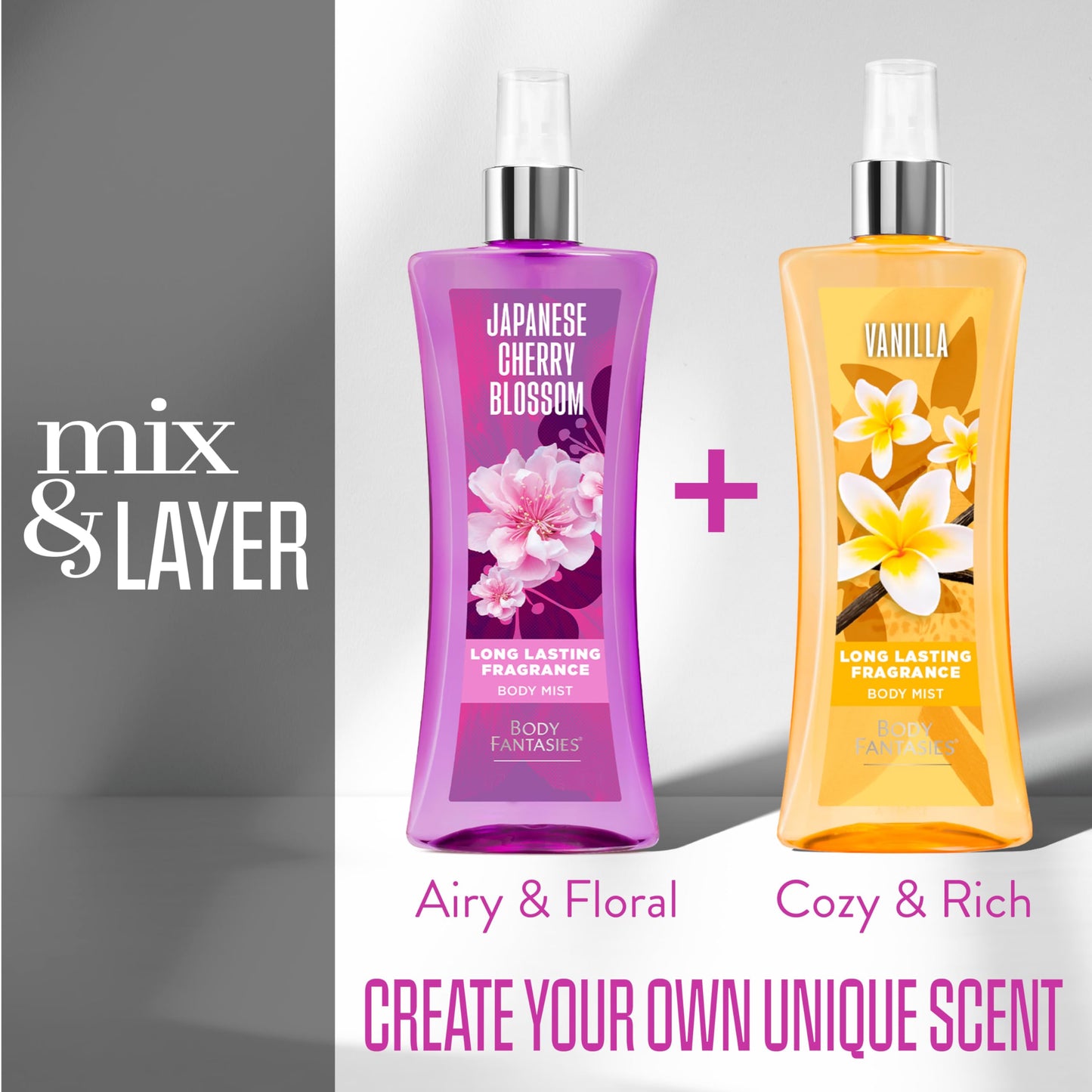 Body Fantasies Signature Fragrance Body Spray, Japanese Cherry Blossom, 8 fl oz (Pack of 2)