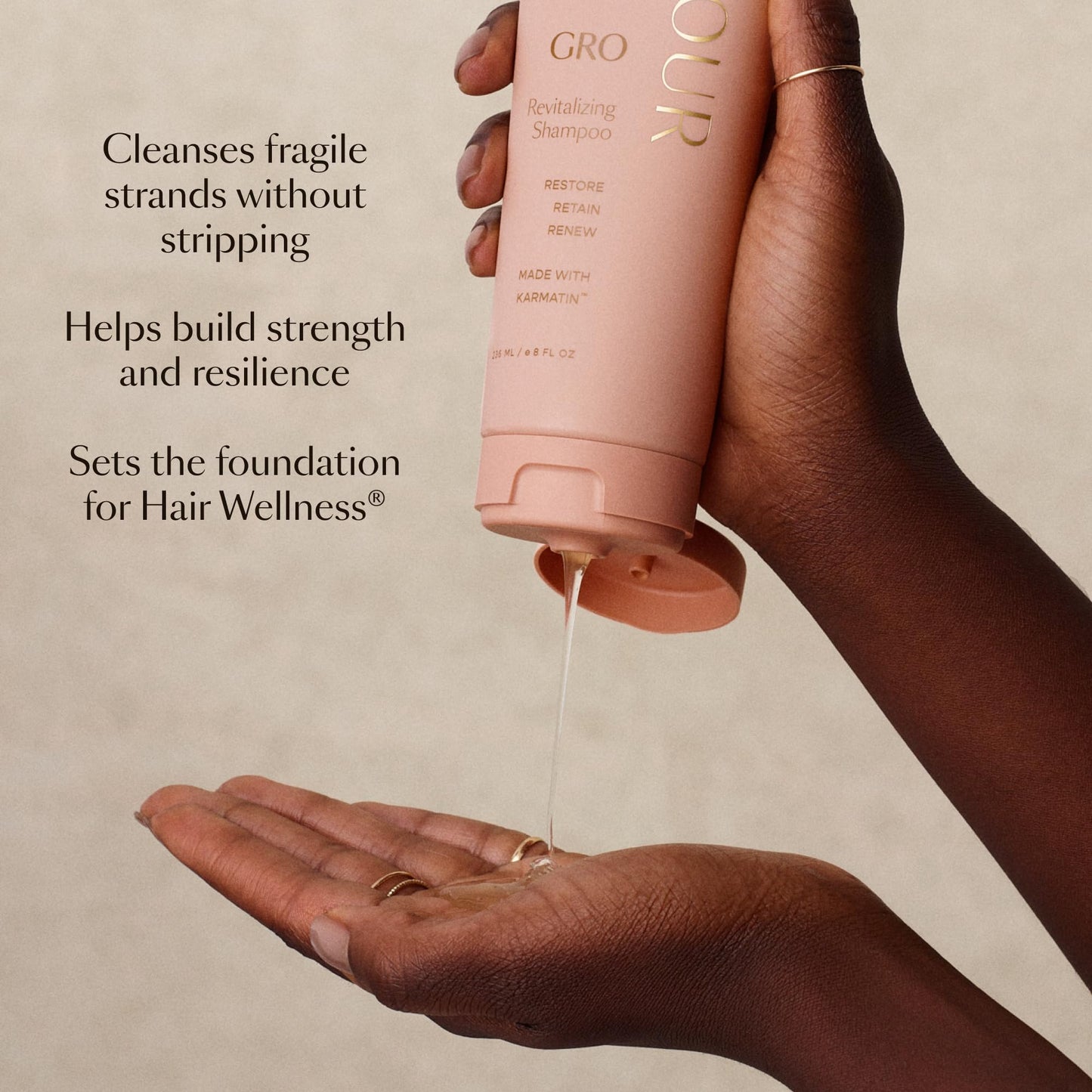 VEGAMOUR GRO Revitalizing Shampoo - Plant-Powered with Karmatin™ Peptide & Caffeine, Gently Cleanses, Builds Strength & Resilience, Vegan Beauty and Personal Care VEGAMOUR