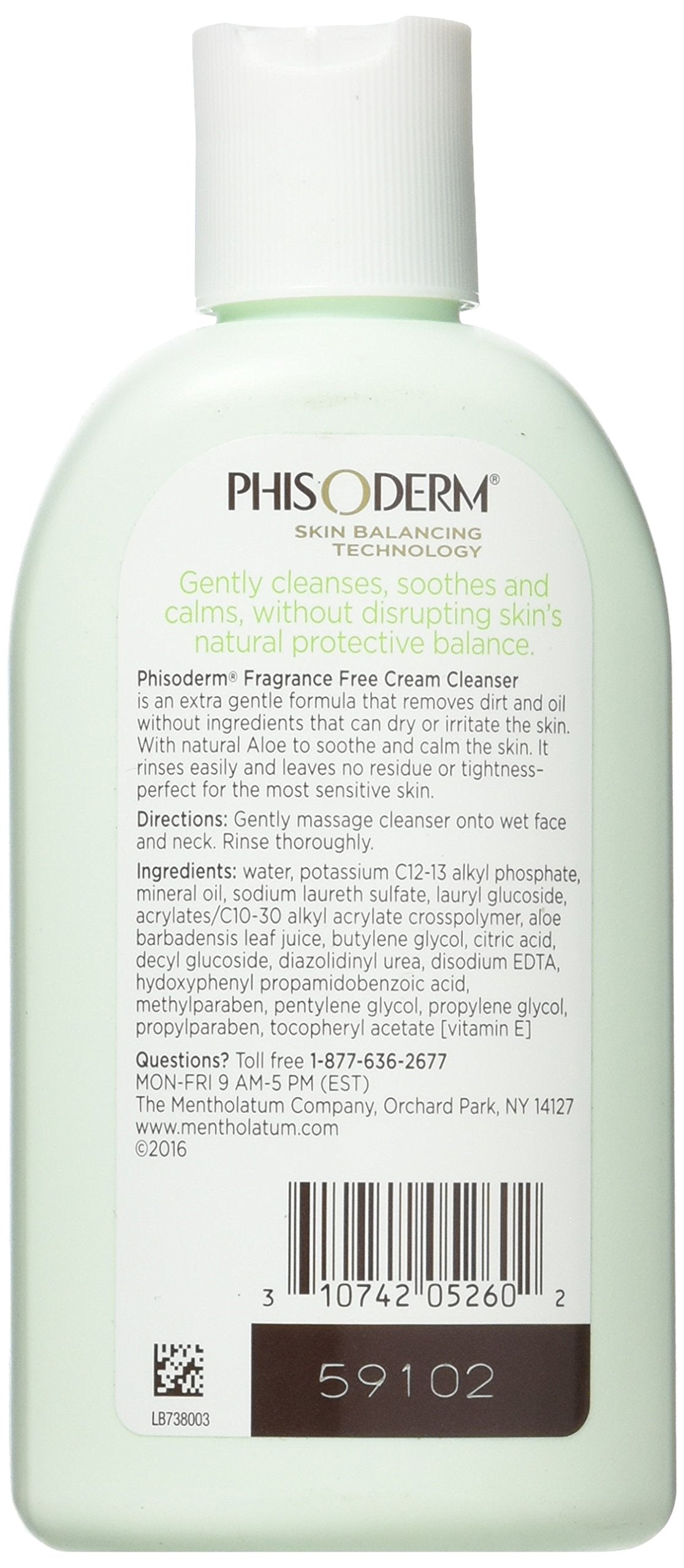 Phisoderm Fragrance Free Cream Cleanser For Sensitive Skin 6 oz (Packs of 12)