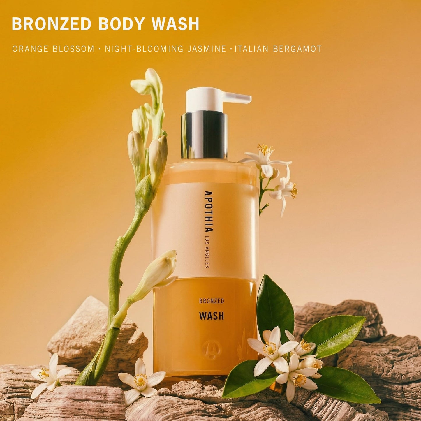 APOTHIA Hand & Body Wash | BRONZED | Orange Blossom, Jasmine, Bergamot & Musk | Hydrating Moisturizing Cleanser | Clean, Non-Toxic Formula | 10 oz