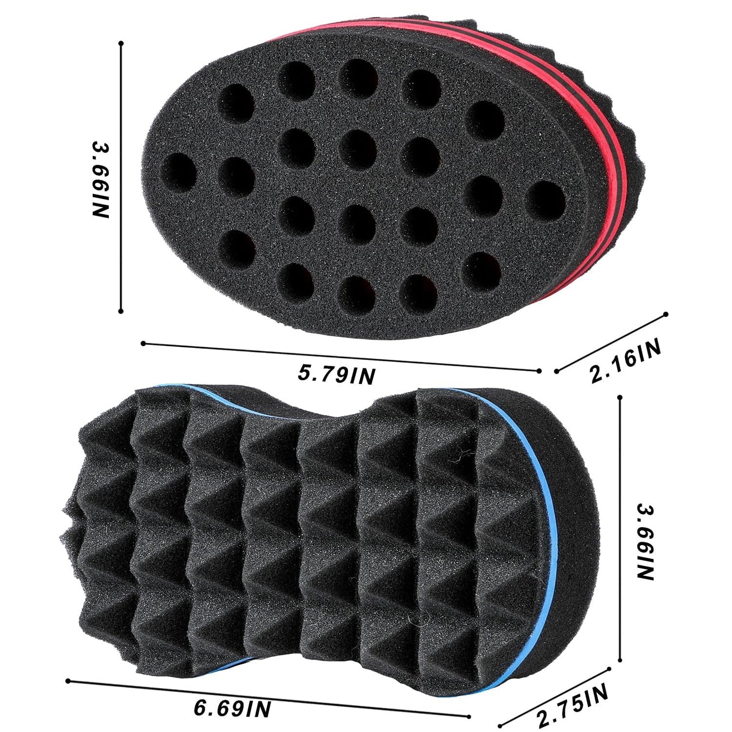 Supaze 3Pcs Hair Styling Set for All - Curl Brush, Twist Sponge for Textured Hair with Metal Pick