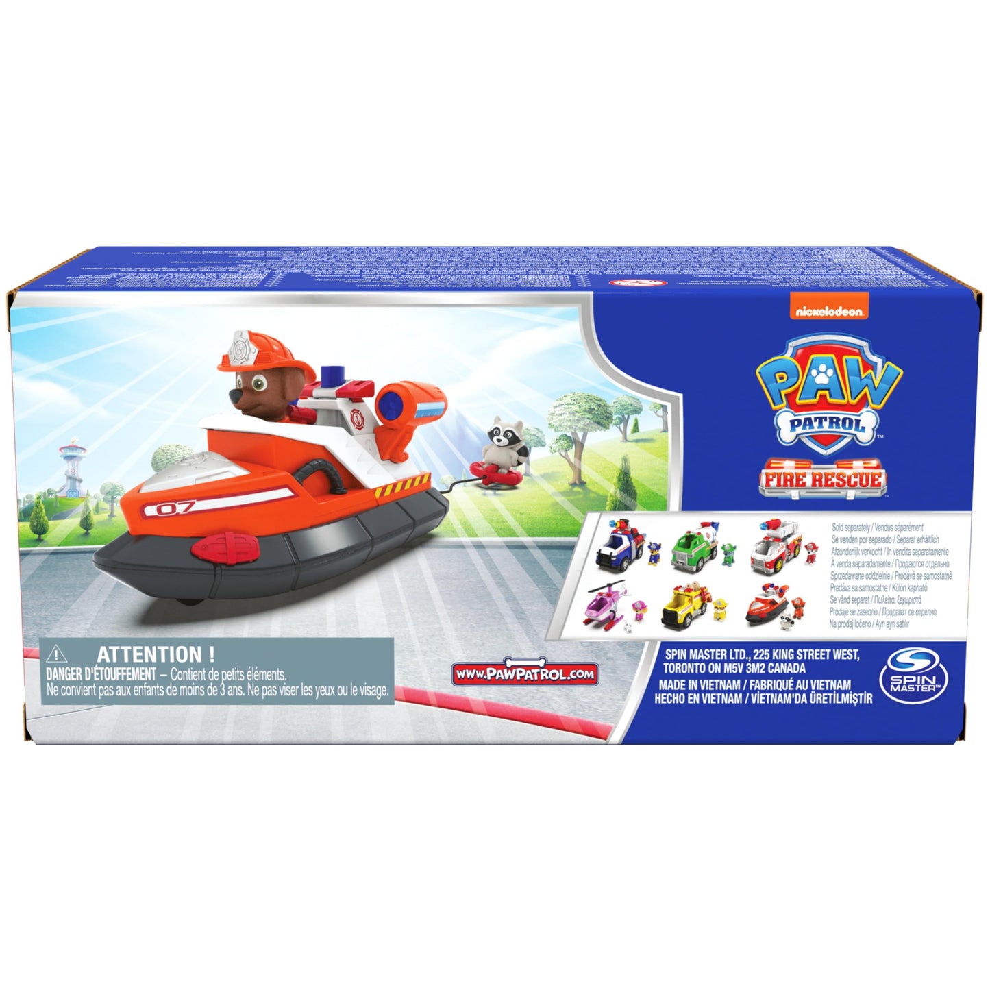 Paw Patrol Fire Rescue: Zuma Rescue Fire Boat with Action Figure, Launching Lifesaver, Raccoon & Toy Boat, Kids Toys for Boys & Girls Ages 3 and Up
