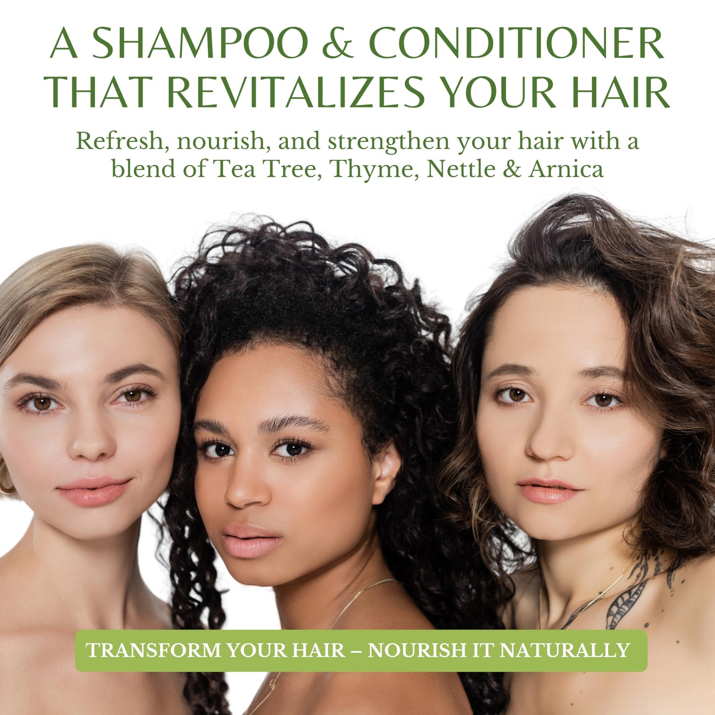 EDENIKA BOTANICALS Tea Tree Oil Shampoo and Conditioner Set, Deep Cleansing for Buildup & Oily Scalp, Soothes Itchy Scalp & Refreshes Hair, Sulfate