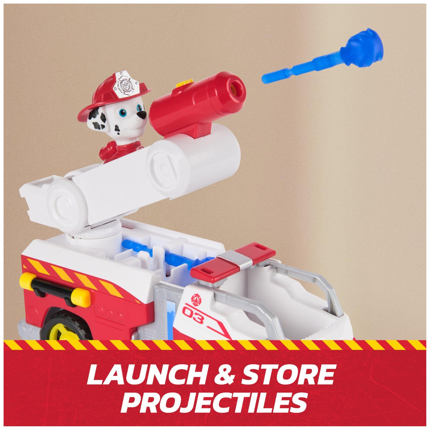 Paw Patrol Fire Rescue: Marshall Rescue Fire Engine with Action Figure & Projectile Launcher & Toy Truck, Kids Toys for Boys & Girls Ages 3 and Up