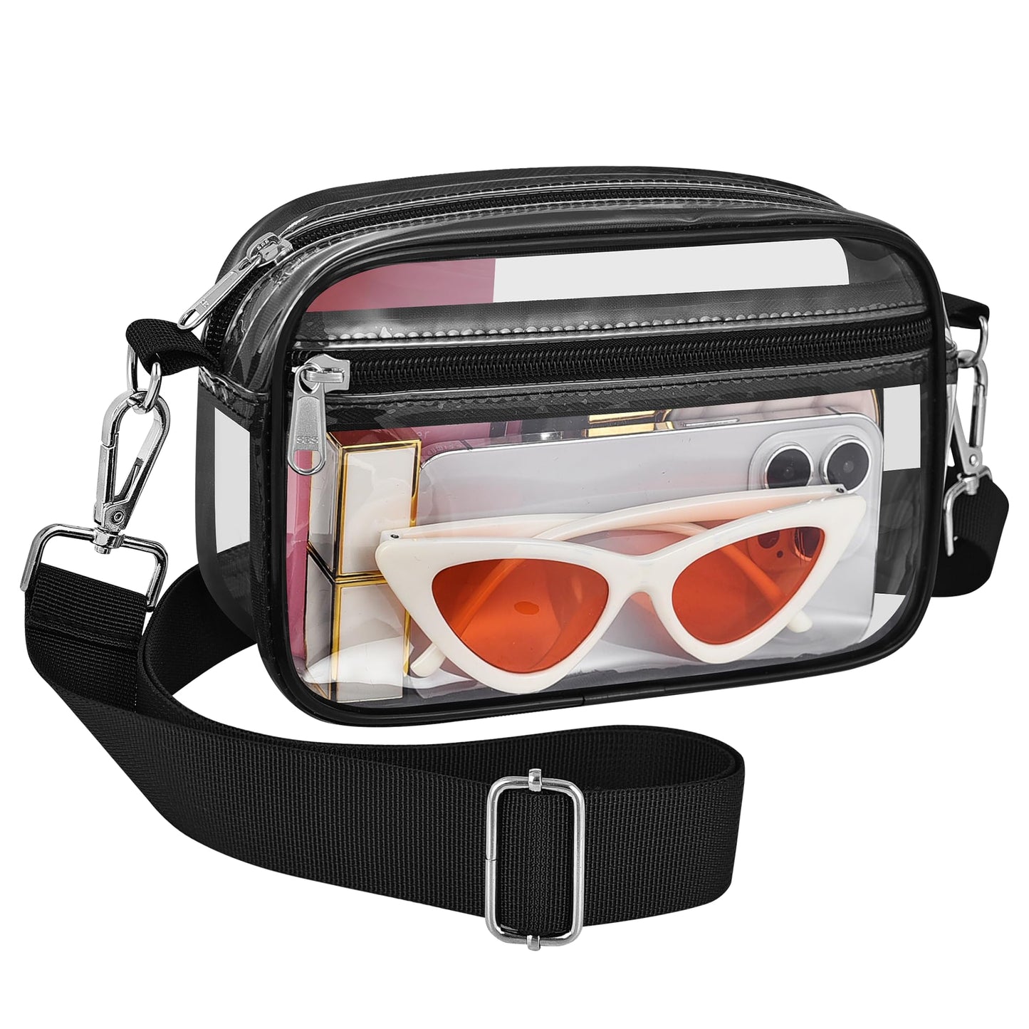 Bagenius Clear Bag for Stadium Events Clear Purse with Removable Strap Transparent Bag