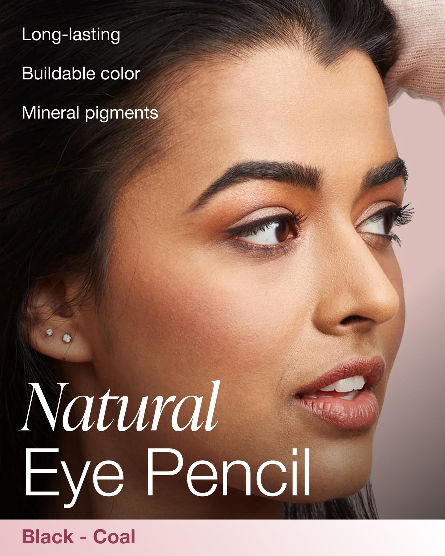 Mineral Fusion Eye Pencil (Black - Coal) - Eyeliner with Soothing Chamomile, Meadowfoam & Vitamin E - Smooth & Long Lasting, Hypoallergenic