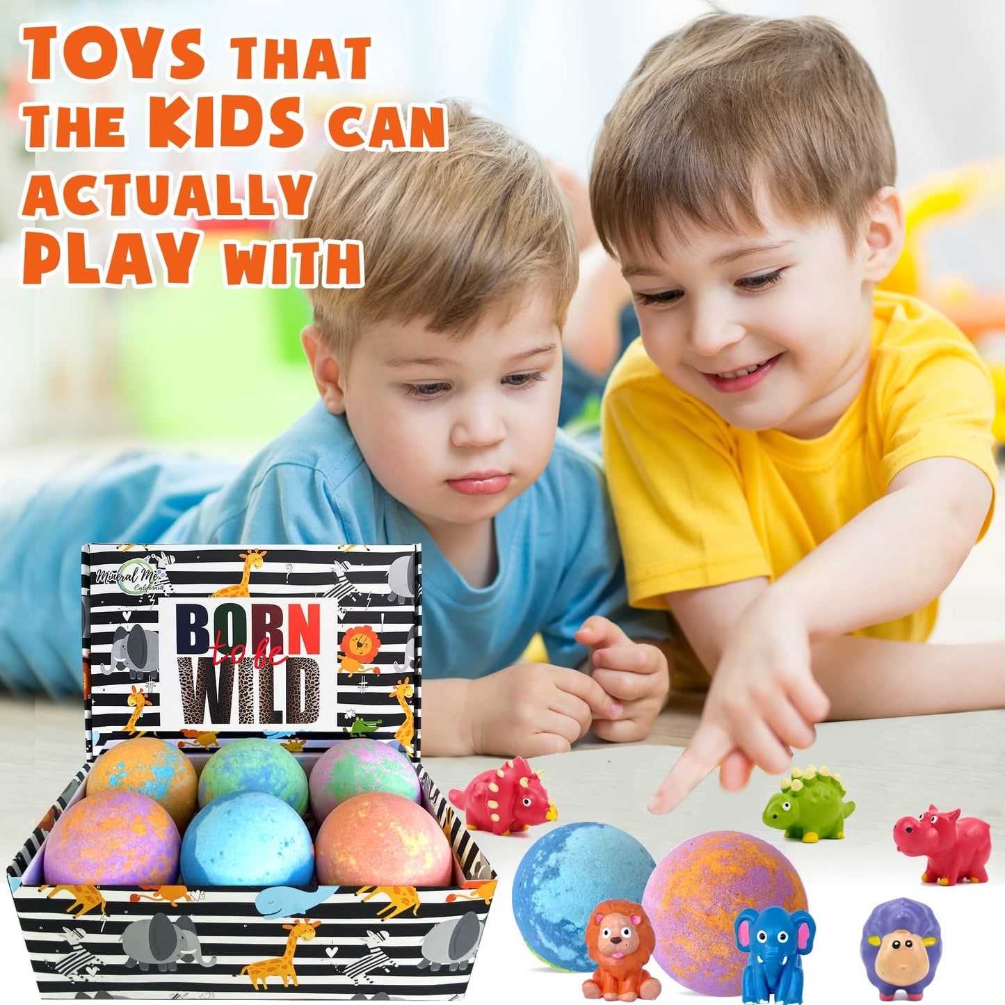 Bath Bombs for Kids with Surprise Inside - Organic Bath Fizzies with Toys Inside. All Natural, Gentle, and Kids Safe, Rainbow Spa Bath Fizz Balls…