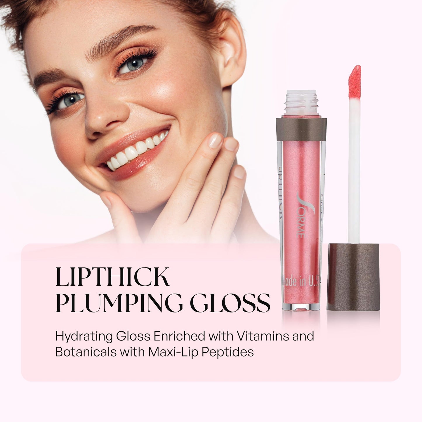 Sorme Lip Thick Plumping Gloss - Hydrating Lip Plumper with Peptides, Aloe & Vitamins - Non-Sticky, High-Shine Lip Gloss for Fuller-Looking Lips