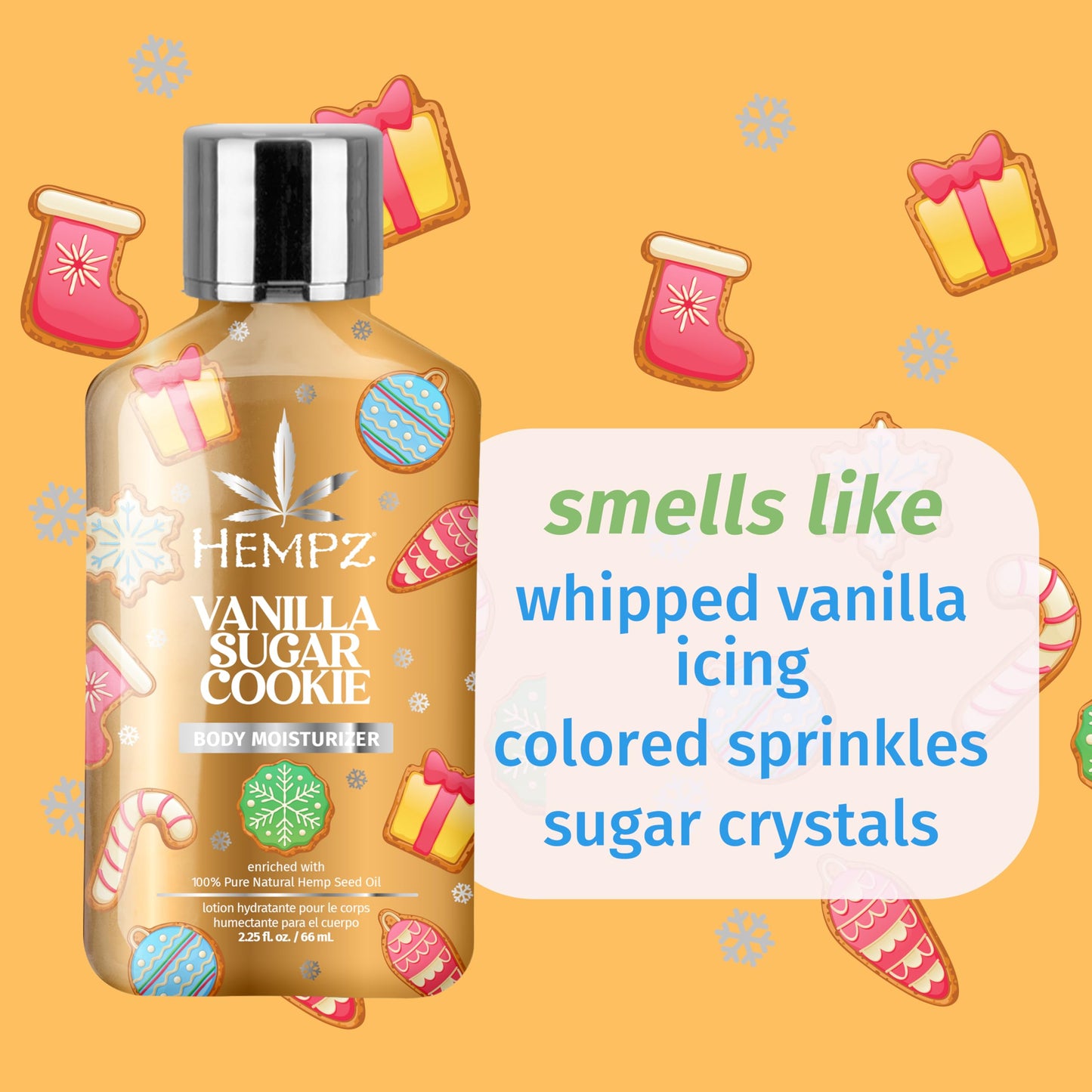 Hempz Mini Vanilla Sugar Cookie Body Moisturizer, Body Lotion, Fall Skin Care for Men & Women, Limited Edition, 2.25 fl.oz.