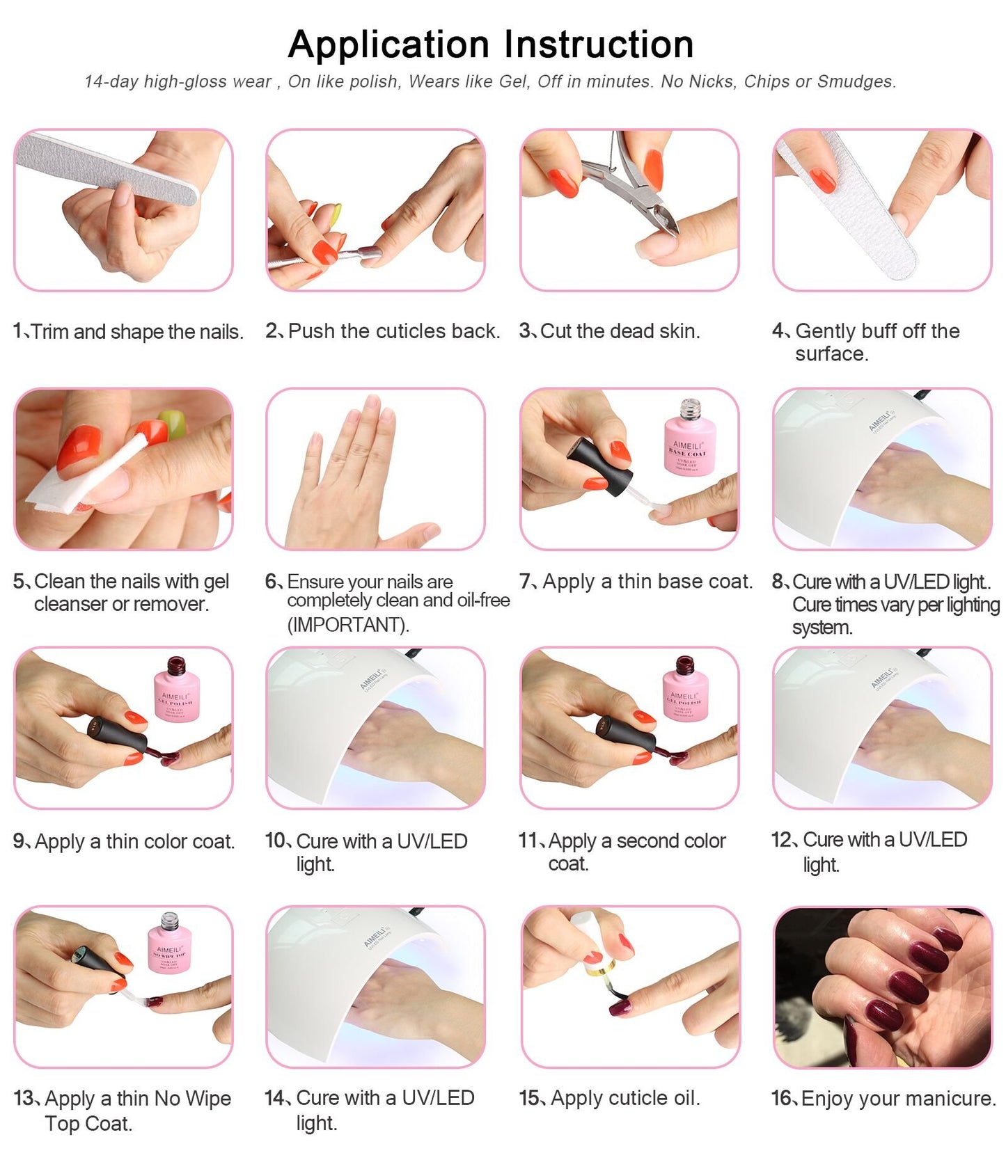 AIMEILI Temperature Color Mood Changing Gel Nail Polish, Hema Free, Cruelty Free, Vegan, Chameleon Gel Set Of 6pcs X 10ml- Kit Set 13