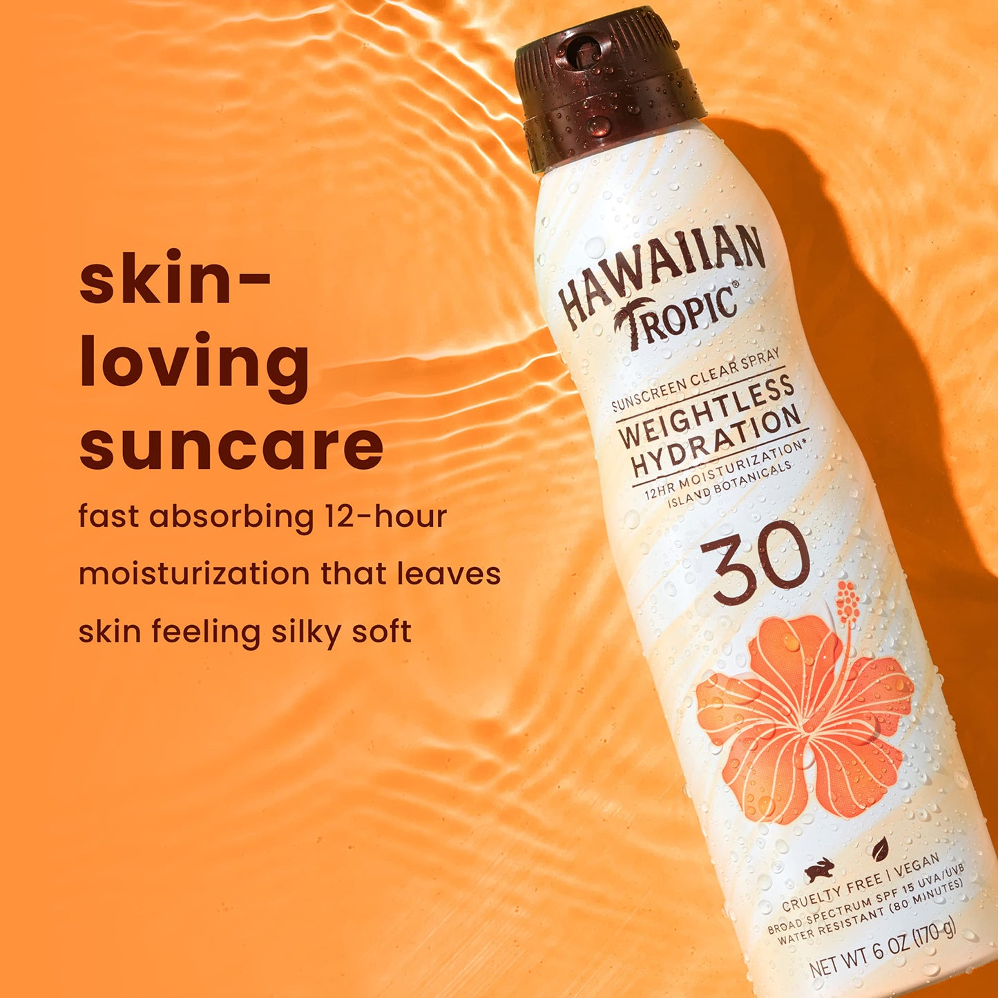 Hawaiian Tropic Sunscreen Silk Hydration Moisturizing Broad Spectrum Sun Care Sunscreen Spray - SPF 30, 6 Ounce