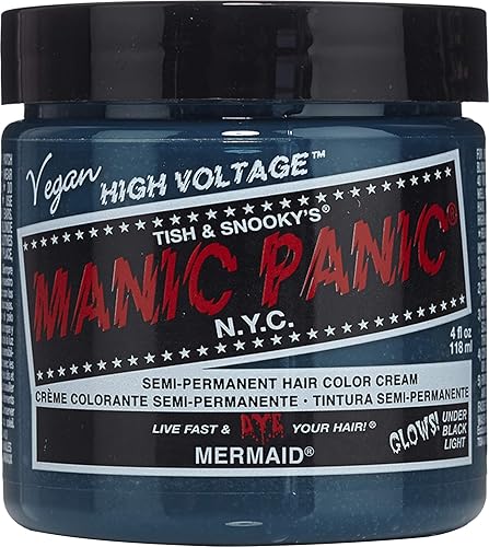 MANIC PANIC Classic Mermaid Semi Permanent Hair Color - Neon Ocean Blue Hair Dye for Women & Men That Lasts 4-6 Weeks - Vegan, Ammonia & Cruelty-Free