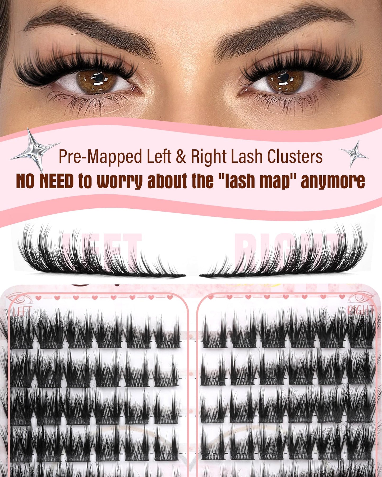 Cat Eye Lash Clusters With Spikes Manga Eyelash Clusters Wispy Cluster Eyelash Extensions C-Curly Left&Right Lash Clusters Anime Individual Lashes Beauty and Personal Care Zegaine