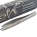 Zizzili Basics Elite Series Slant Tweezers - Surgical Grade Stainless Steel for Professionals (Mirror Polish)