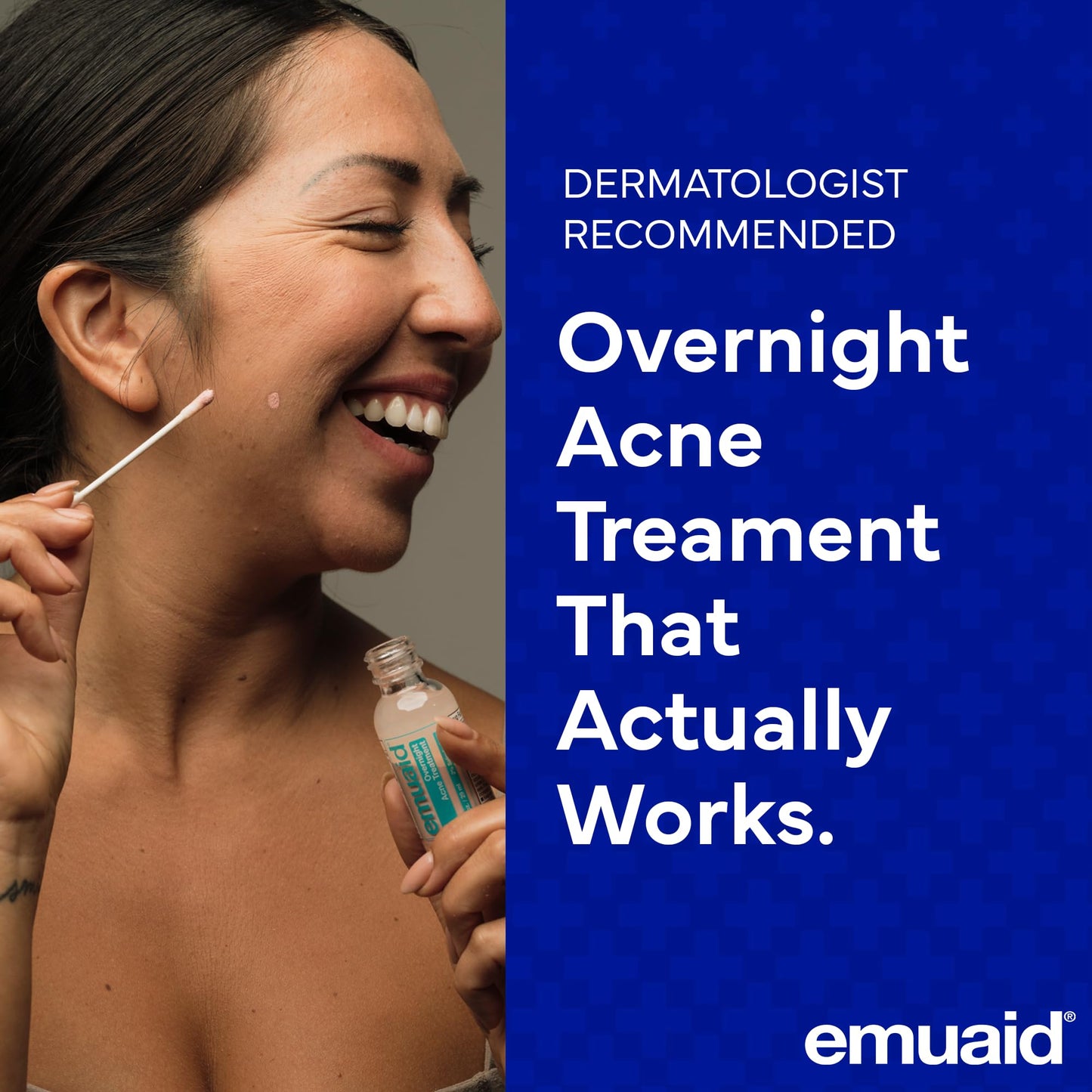 EMUAID Overnight Acne Treatment, Gentle Fast-Acting Solution with Salicylic Acid for Adults and Teens, Clears Stubborn Pimples, Cystic Acne