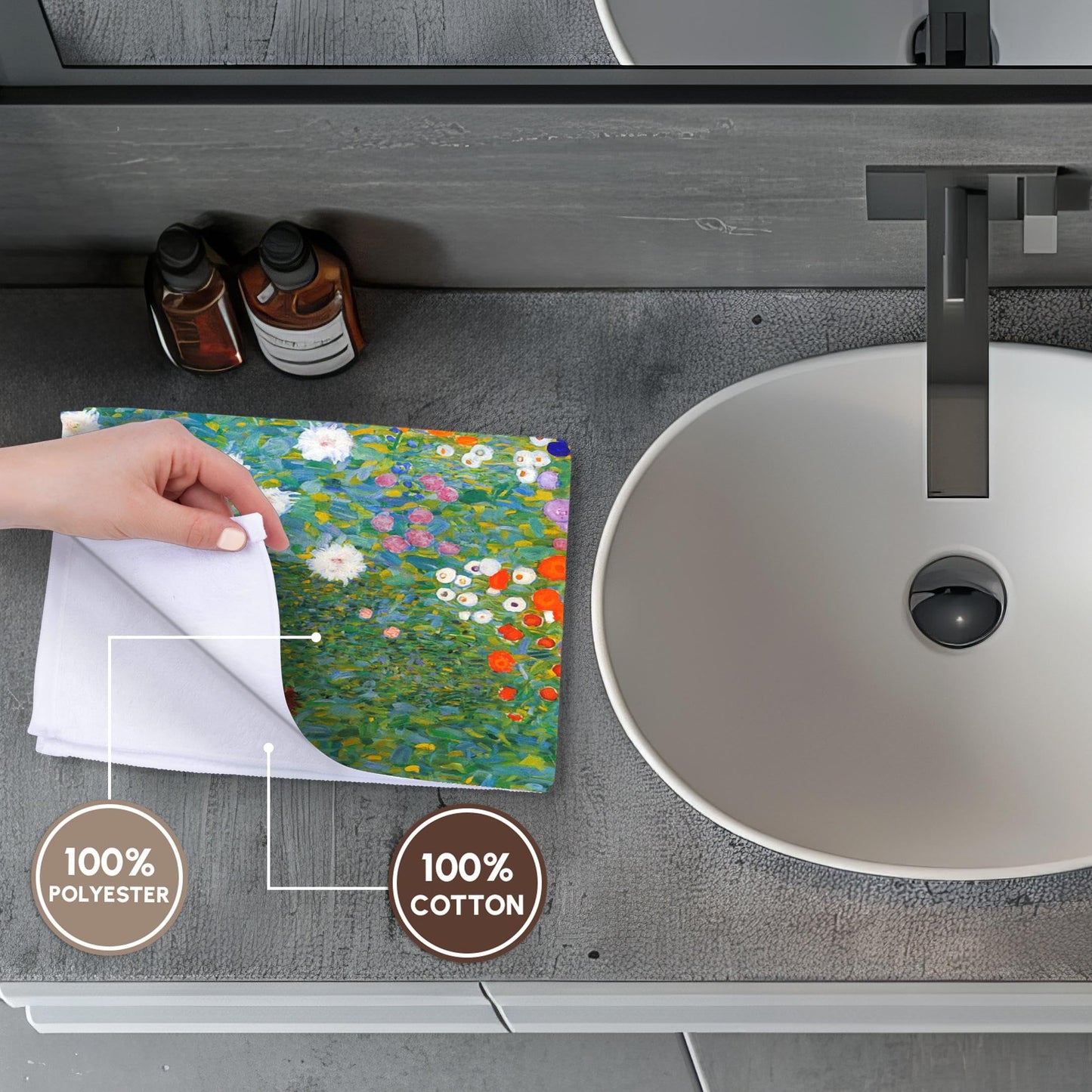 3dRose Towel, Gustav Klimt-Flower Garden