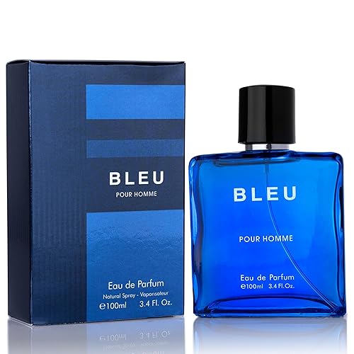 Bleu for Men Eau De Parfum - Blend of Citrusy Top Notes, Aromatic Spices & Warm Woody Undertones - Combination of Grapefruit, Lemon, Mint & Pink