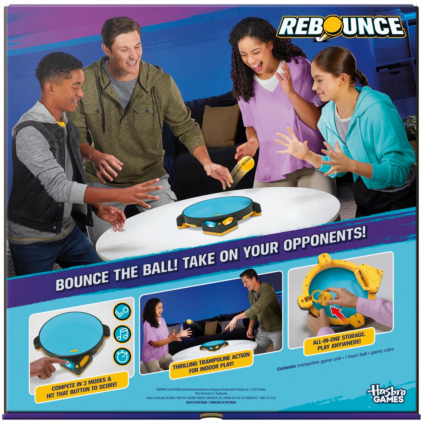 Rebounce Game | Indoor and Outdoor Electronic Action Game for Kids, Teens, and Adults | Ages 8+ | 2 to 6 Players | 10 Mins. | Family Travel Games
