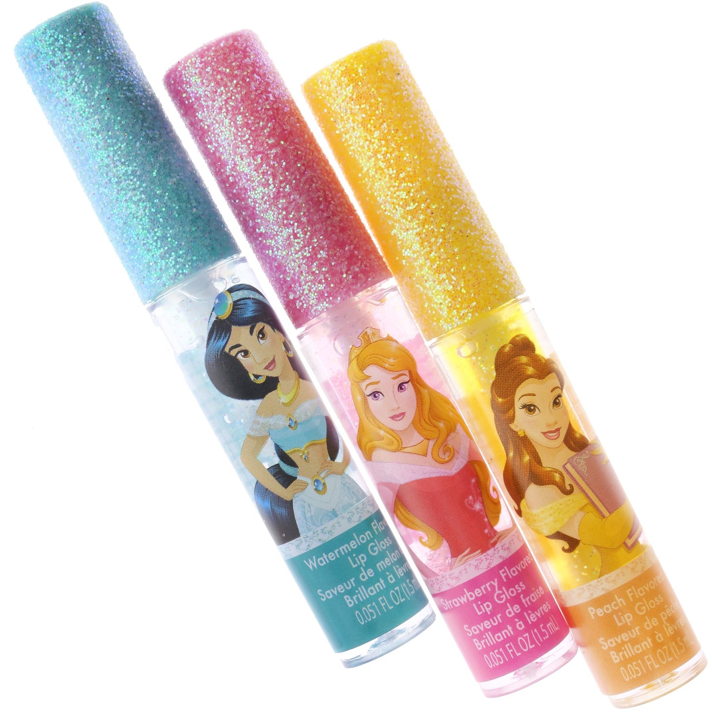 TownleyGirl Disney Princess Super Sparkly Lip Gloss Set, 0.05 Fl Oz (Pack of 7)