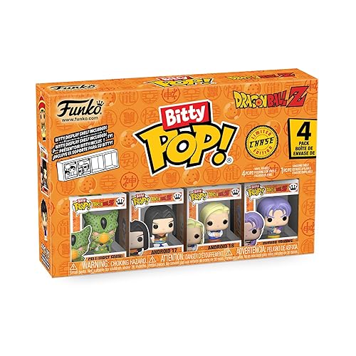 Funko Pop! Bitty: Dragon Ball Z 4PK - Cell (First Form), Android 17, Android 18, and A Surprise Mystery Mini Figure