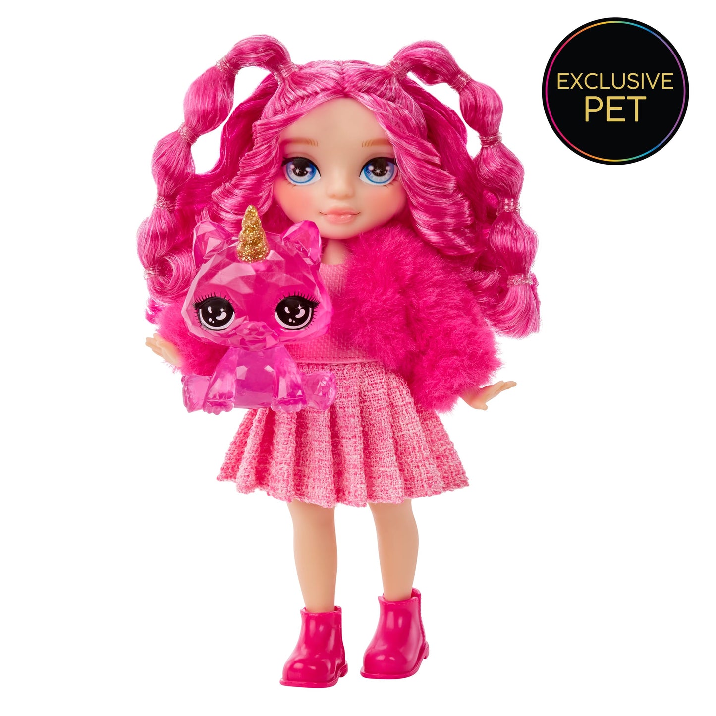 Rainbow High Littles - Magenta Monroe, Pink 5.5" Posable Small Doll with Purse, Magical Pet Kitty, Girls Toy Gift, Kids Ages 4-12 Years