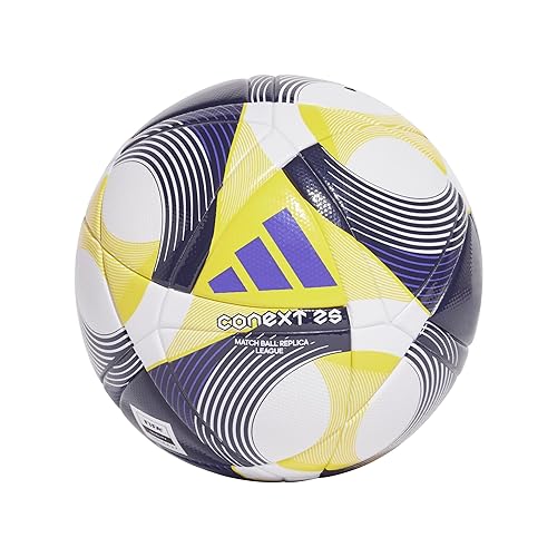 Adidas Unisex-Adult CoNext25 League Soccer Ball, White/Yellow/Pantone, 5