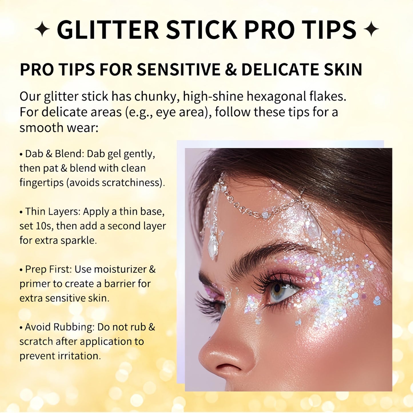 MAEPEOR Body Glitter Stick 6 Colors Holographic Mermaid Sequins Chunky Face Glitter Stick Singer Concerts or Music Festival Rave Body Makeup (Color