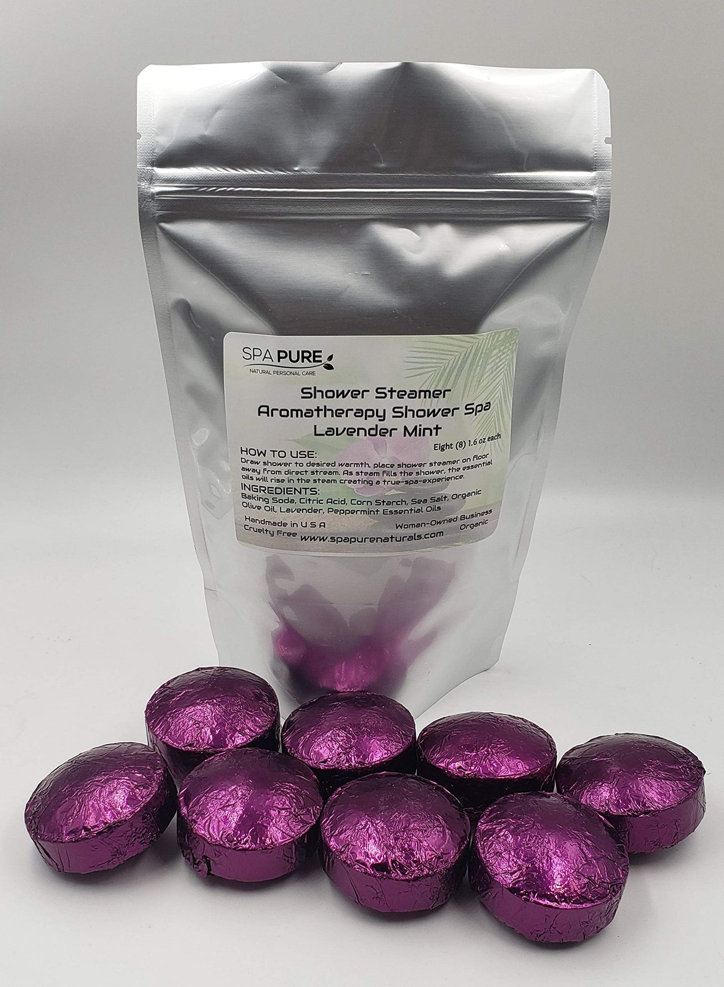 Spa Pure Lavender Mint Aromatherapy: Shower Bombs Tablets Steamers With 100% Natural/Organic Essential Oils - Transform Your Shower - Transform Your…