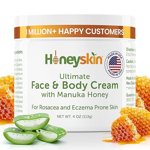 Hydrating Face Moisturizer & Body Cream with Manuka Honey Cream - Organic Face Moisturizer with Honey for Extremely Dry Skin - for Dry & Itchy Skin