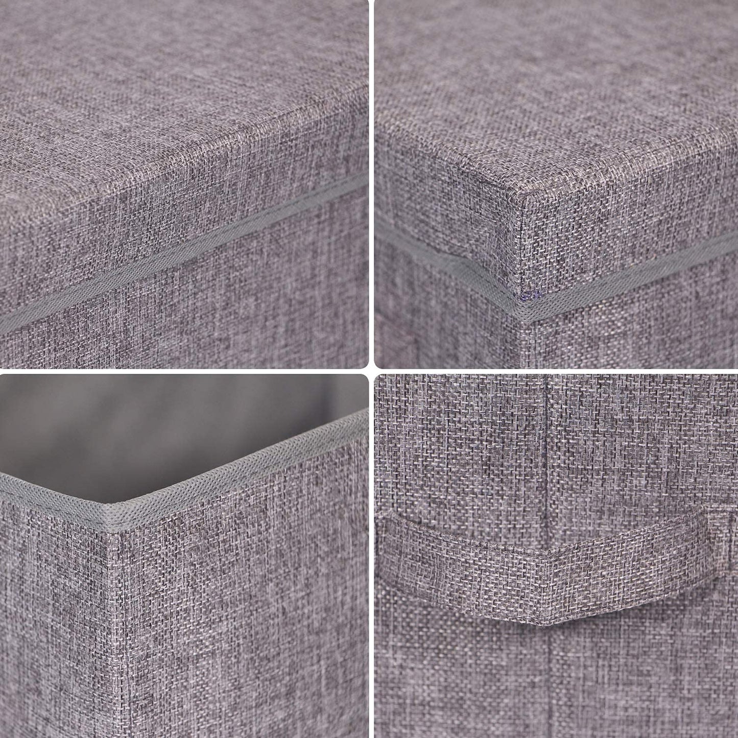 TENABORT 4 Pack Large Foldable Storage Box with Lids Fabric Storage Cube Organizer Cloth Containers Bins Baskets for Closet Clothes Clothing Bed Room