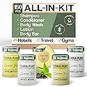 Terra Pure Hotel Soaps & Toiletries Bulk Set | 1-Shoppe Amenities Kit | 1oz Shampoo & Conditioner, Body Wash, Lotion, 1.25oz Bar Soap | Travel Size |